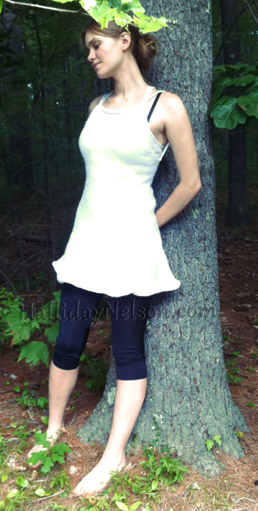 An image of the Summer Fairy Dress design in its completed form in white